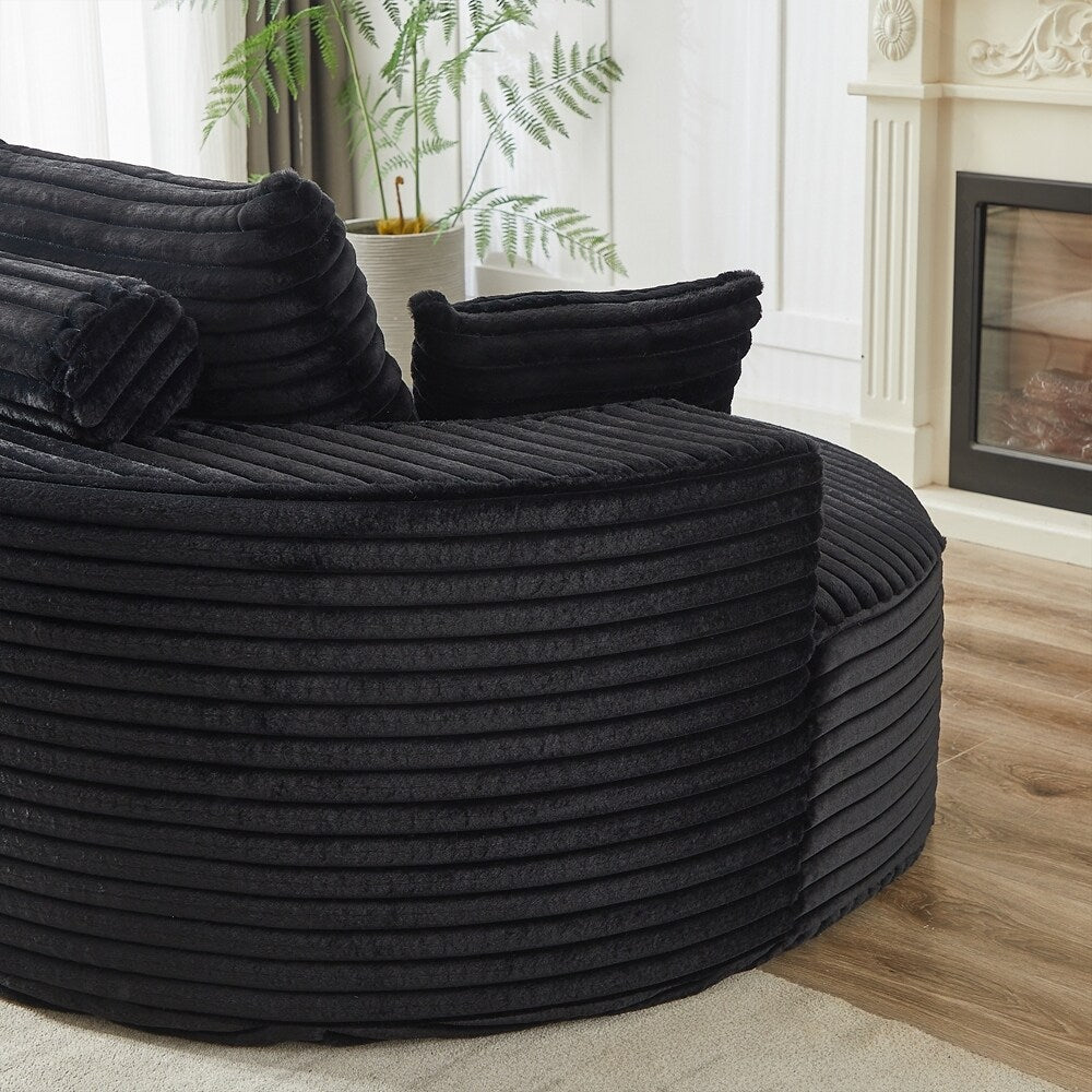 Canapé simple en velours côtelé éponge, aucun assemblage requis