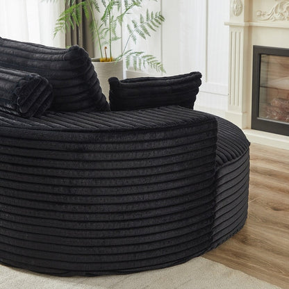 Canapé simple en velours côtelé éponge, aucun assemblage requis