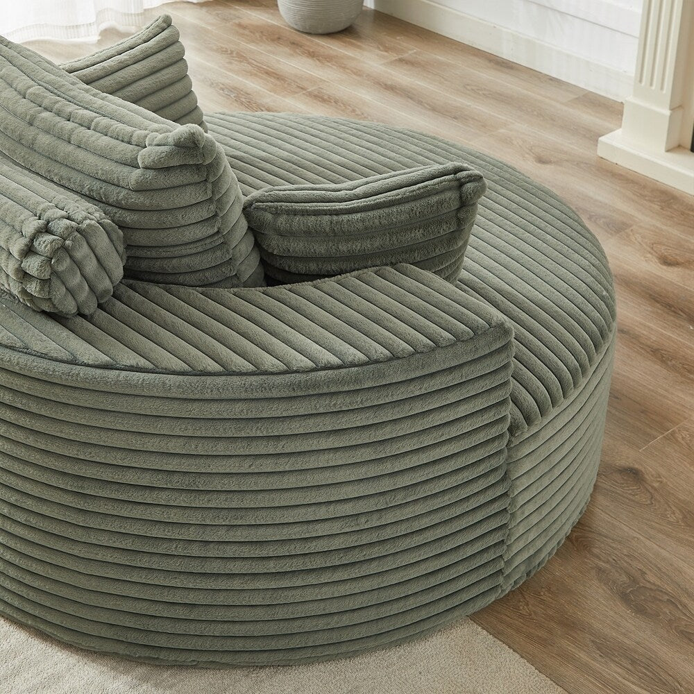 Canapé simple en velours côtelé éponge, aucun assemblage requis