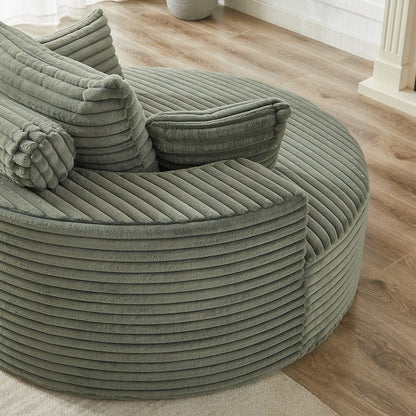 Canapé simple en velours côtelé éponge, aucun assemblage requis