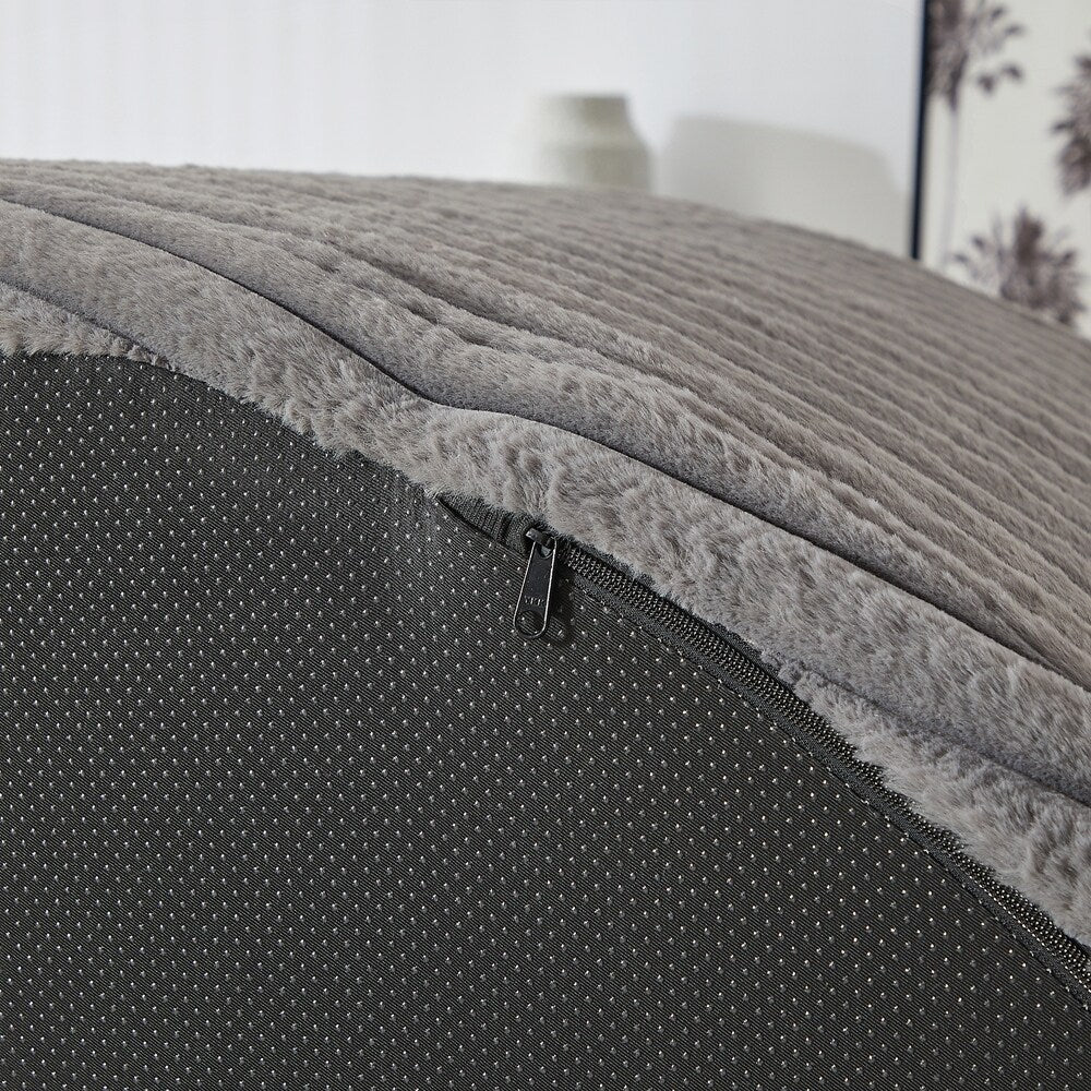 Canapé simple en velours côtelé éponge, aucun assemblage requis