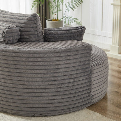 Canapé simple en velours côtelé éponge, aucun assemblage requis