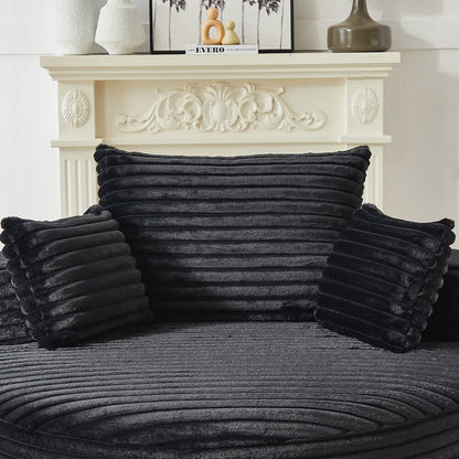 Canapé simple en velours côtelé éponge, aucun assemblage requis