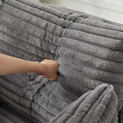 Canapé simple en velours côtelé éponge, aucun assemblage requis