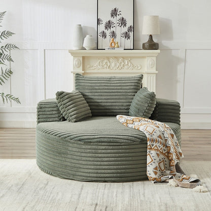 Canapé simple en velours côtelé éponge, aucun assemblage requis