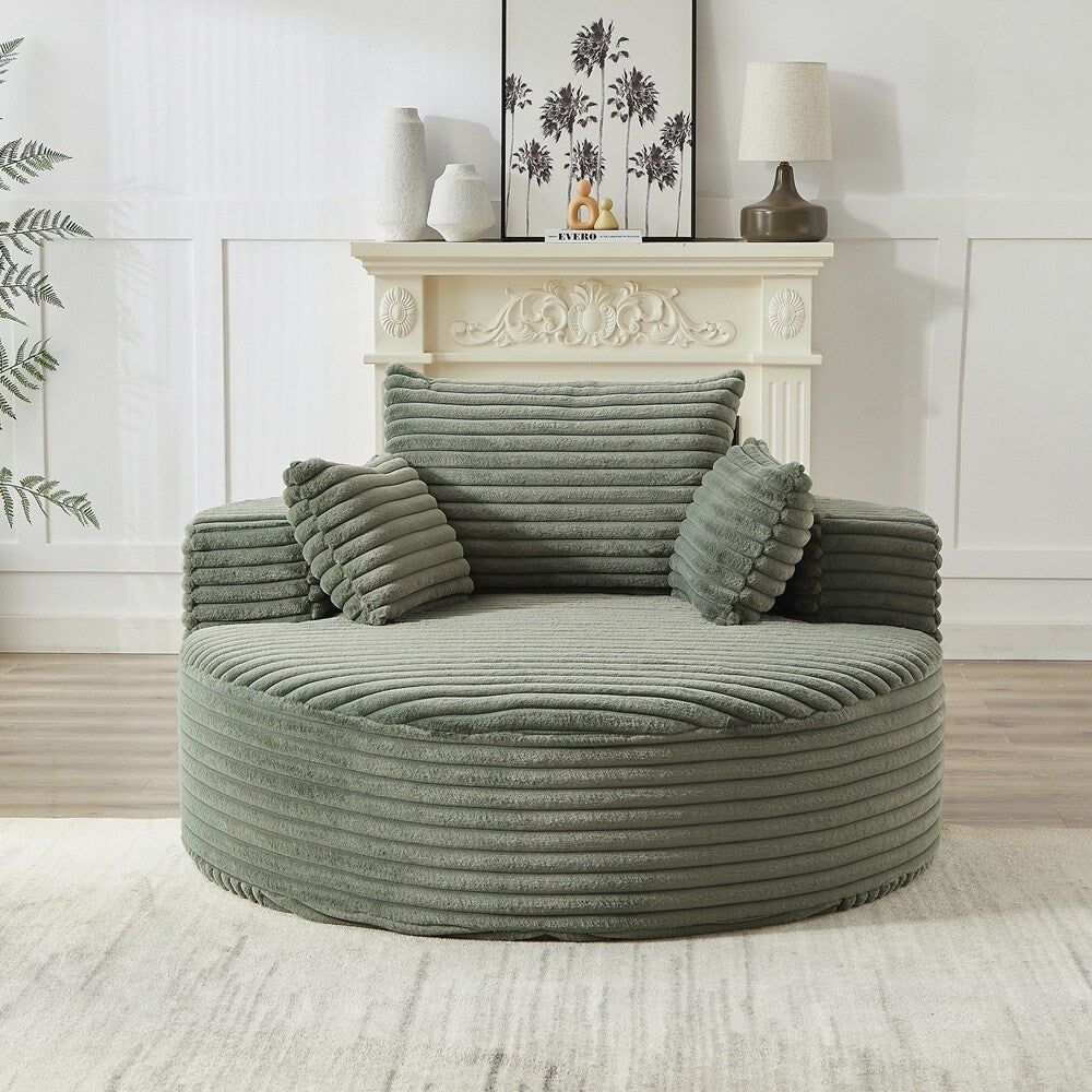 Canapé simple en velours côtelé éponge, aucun assemblage requis