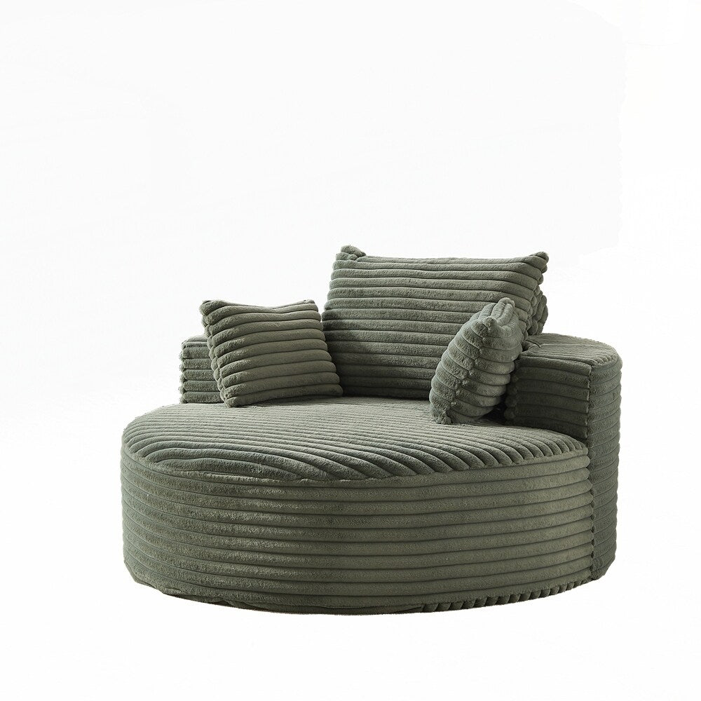 Canapé simple en velours côtelé éponge, aucun assemblage requis