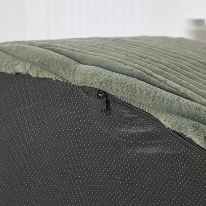 Canapé simple en velours côtelé éponge, aucun assemblage requis