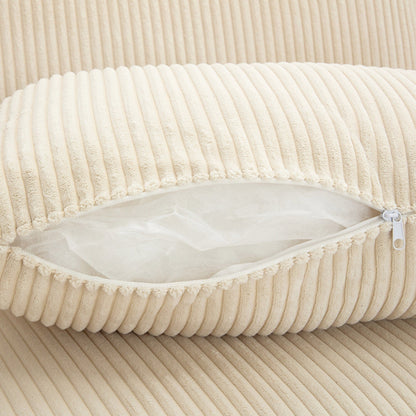 Canapé 3 places rembourré en velours côtelé avec coussins amovibles