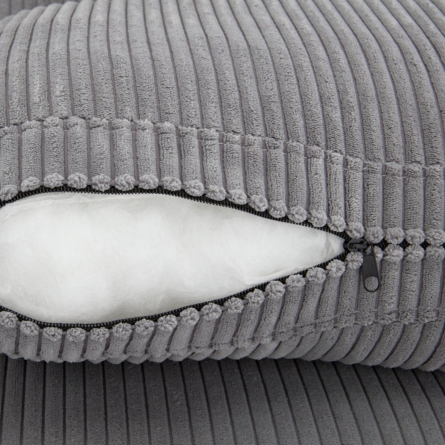 Canapé 3 places rembourré en velours côtelé avec coussins amovibles