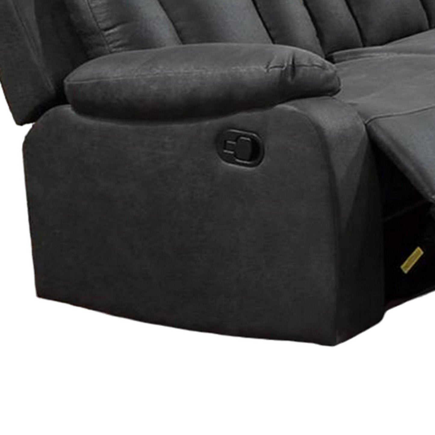 Canapé inclinable manuel Corie, 83 pouces, bois massif, similicuir gris