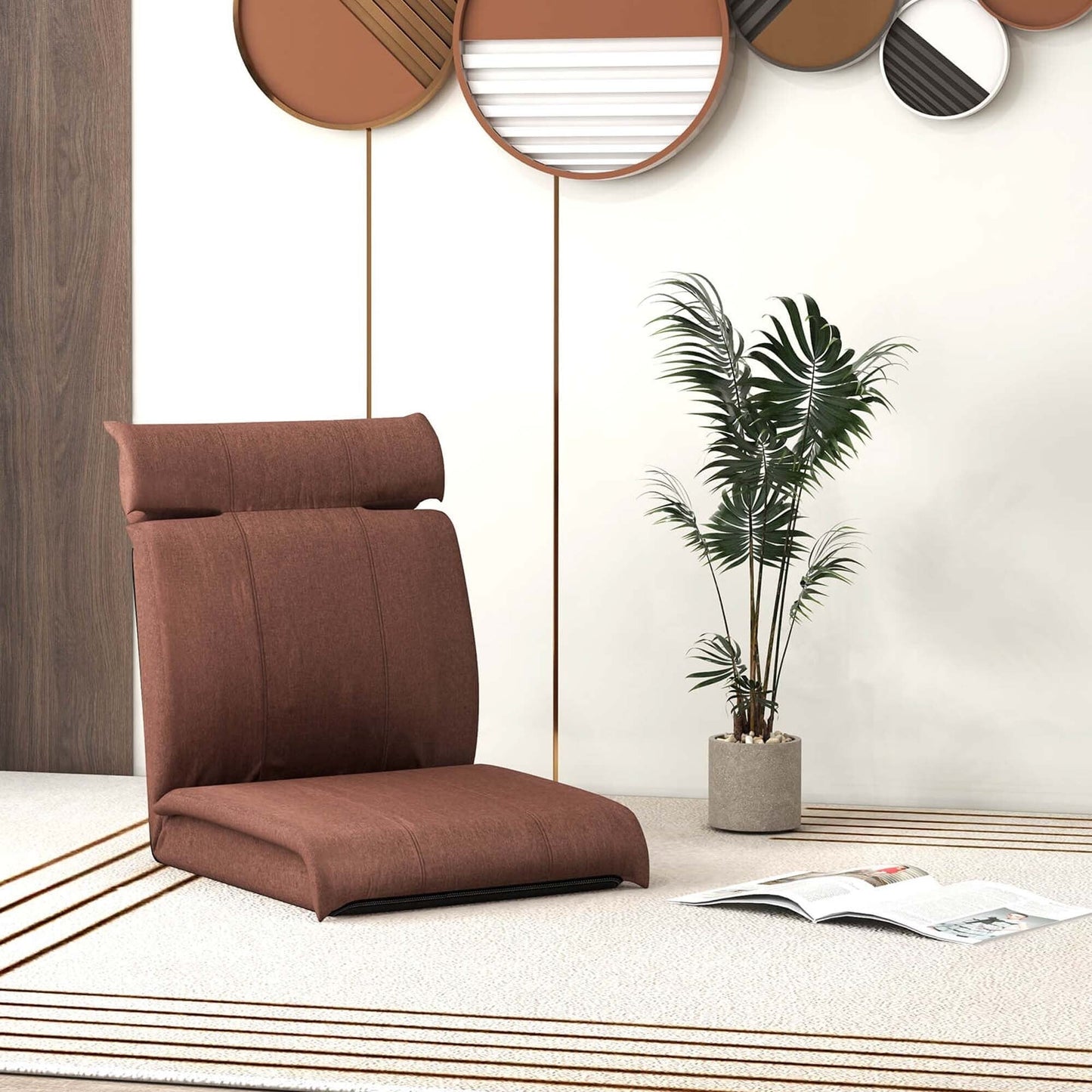 Chaise de sol pliante Costway avec dossier réglable sur 14 positions - Voir les détails