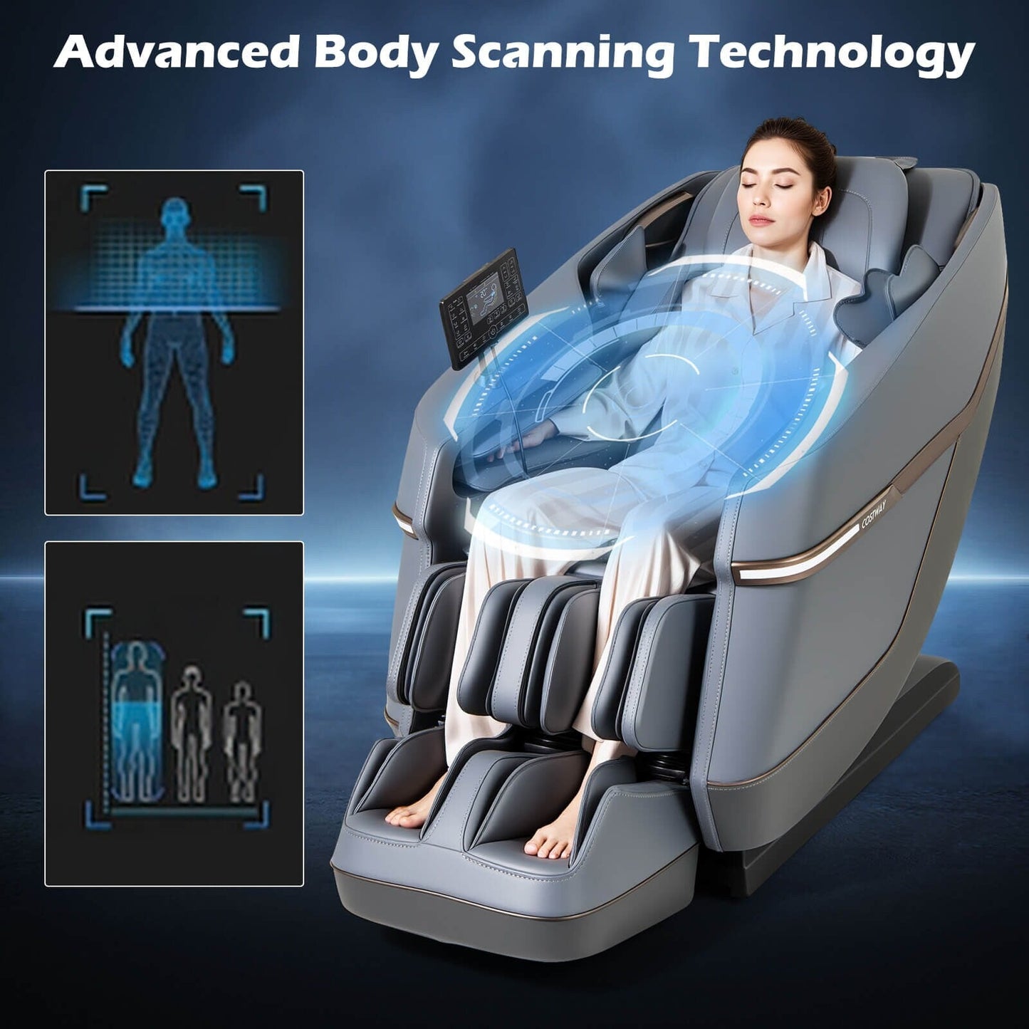 Fauteuil de massage complet à gravité zéro Costway avec coussins gonflables et chauffage de taille