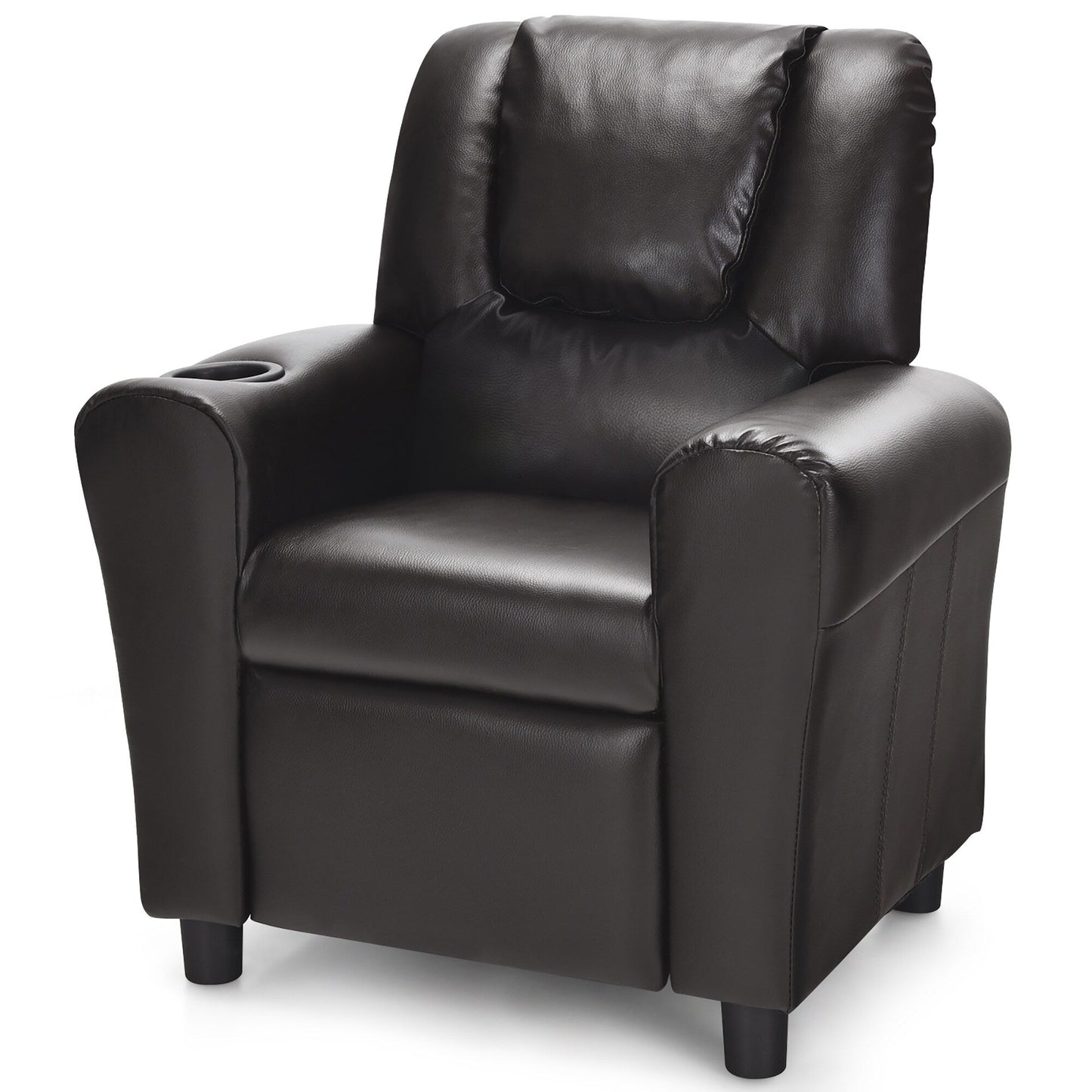 Fauteuil inclinable pour enfants Costway en cuir synthétique avec accoudoirs et repose-pieds