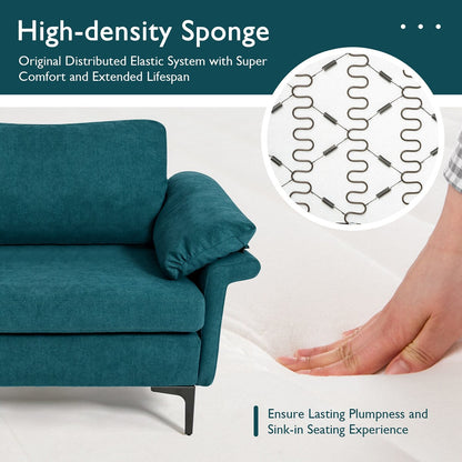 Canapé deux places Costway moderne en tissu pour petits espaces - Voir les détails