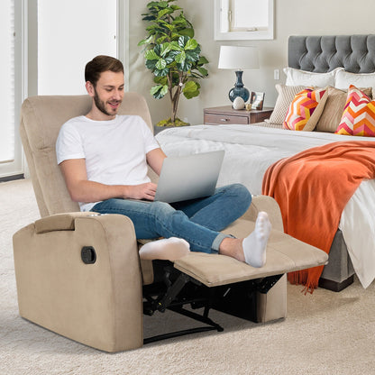 Fauteuil inclinable Costway, canapé simple, avec rangement pour accoudoirs et tasse