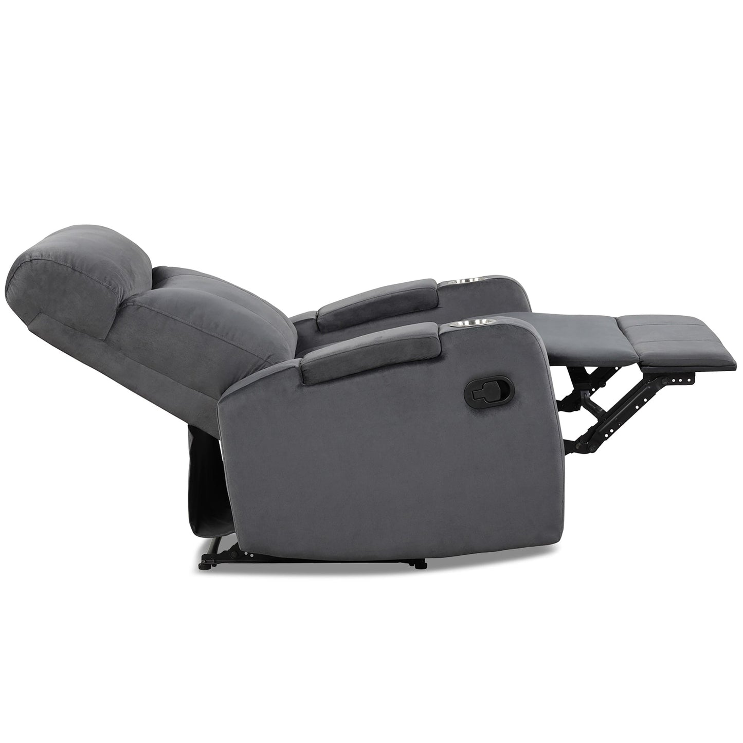 Fauteuil inclinable Costway, canapé simple, avec rangement pour accoudoirs et tasse