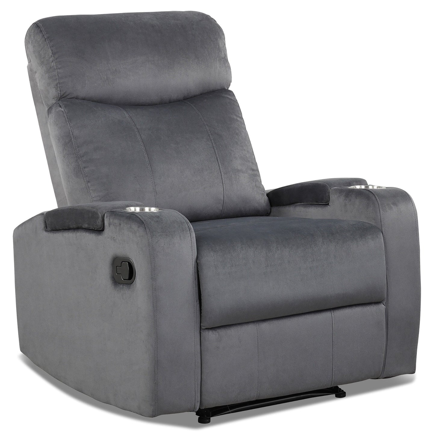 Fauteuil inclinable Costway, canapé simple, avec rangement pour accoudoirs et tasse