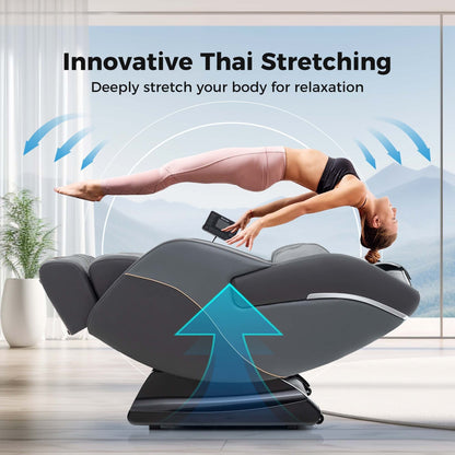 Fauteuil inclinable de massage zéro gravité Costway SL Track avec pied extensible thaïlandais