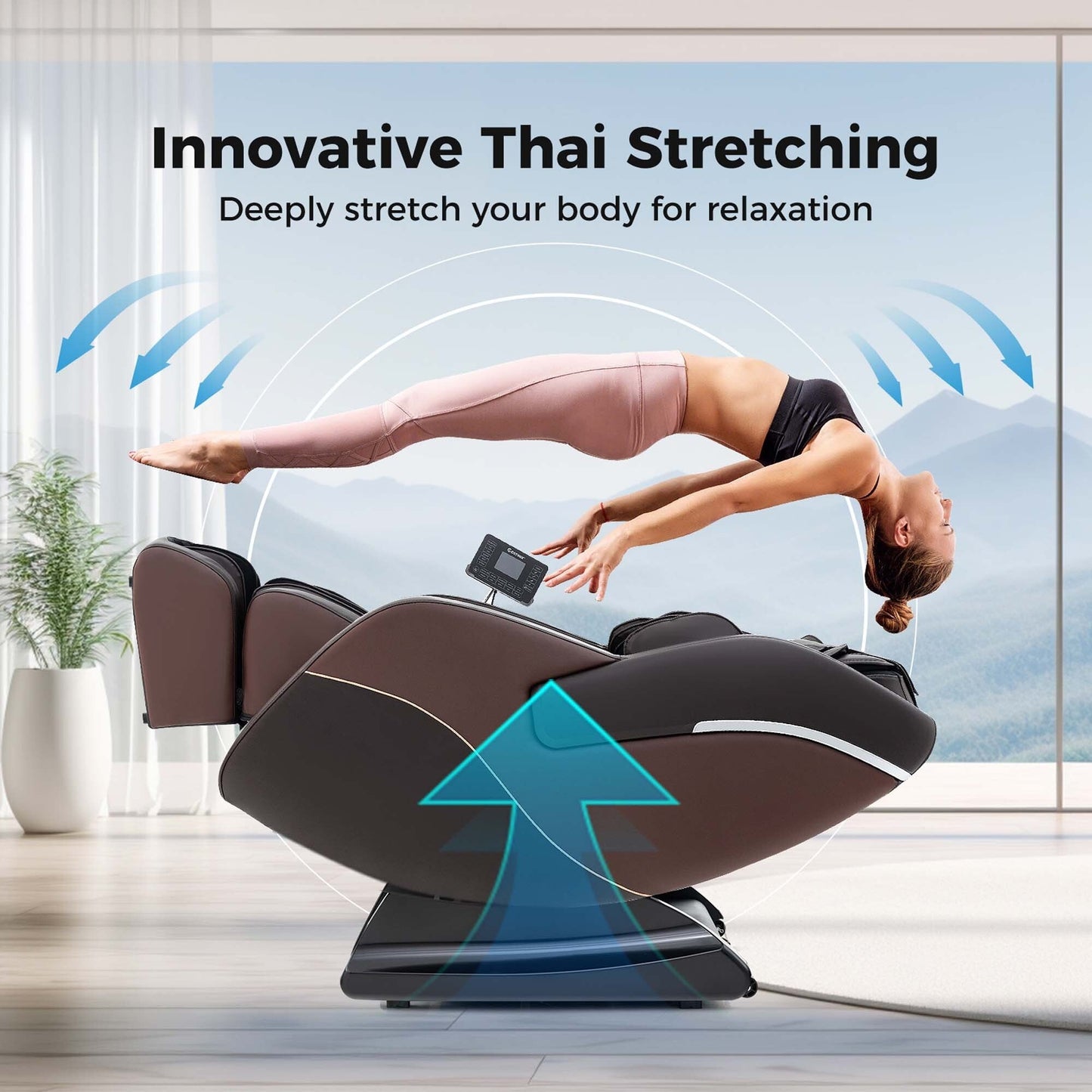 Fauteuil inclinable de massage zéro gravité Costway SL Track avec pied extensible thaïlandais