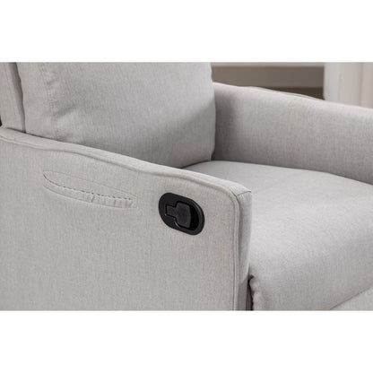 Fauteuil à bascule pivotant en coton et lin, fauteuil inclinable avec dossier réglable et repose-pieds pour chambre d'enfant