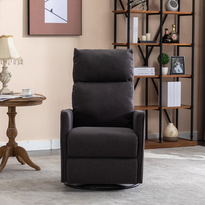 Fauteuil à bascule pivotant en tissu coton et lin