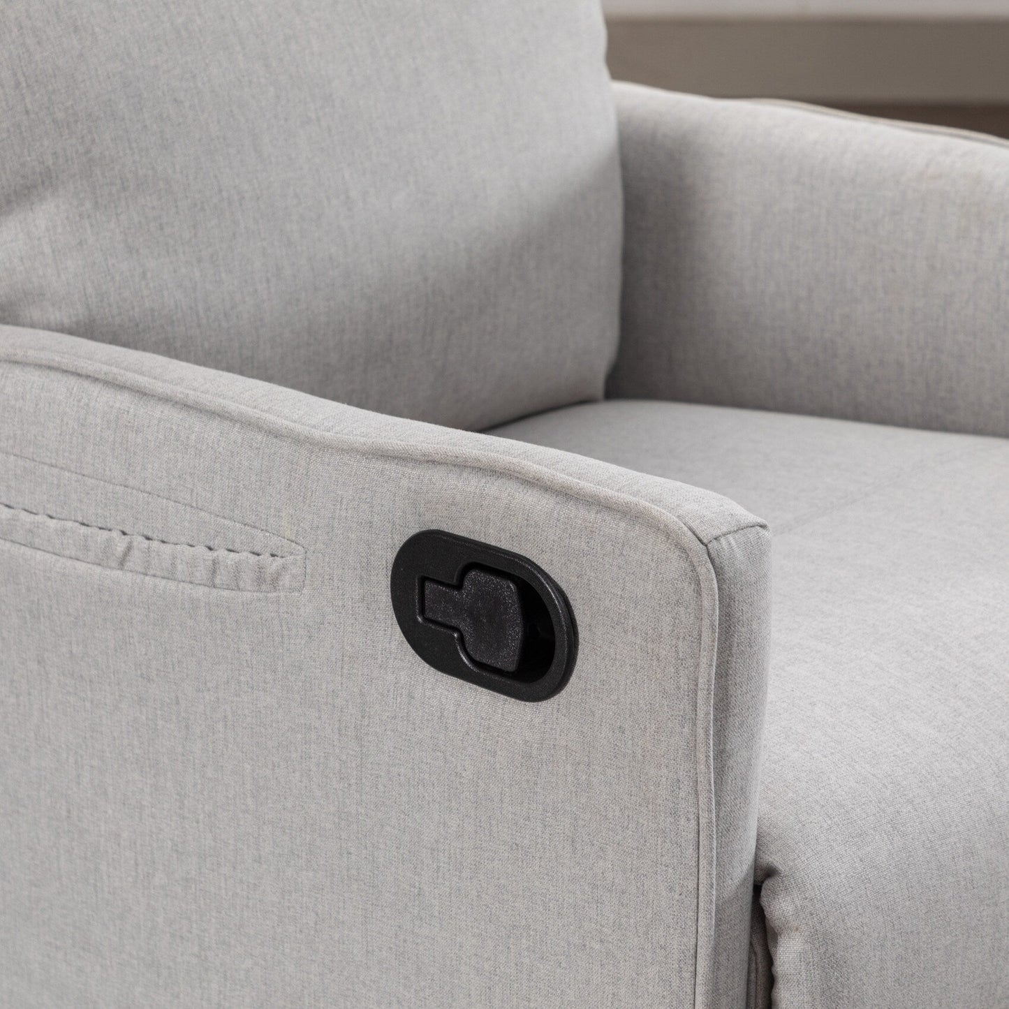 Fauteuil à bascule pivotant en tissu coton et lin