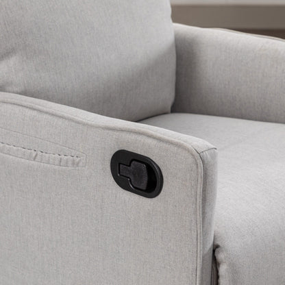 Fauteuil à bascule pivotant en tissu coton et lin