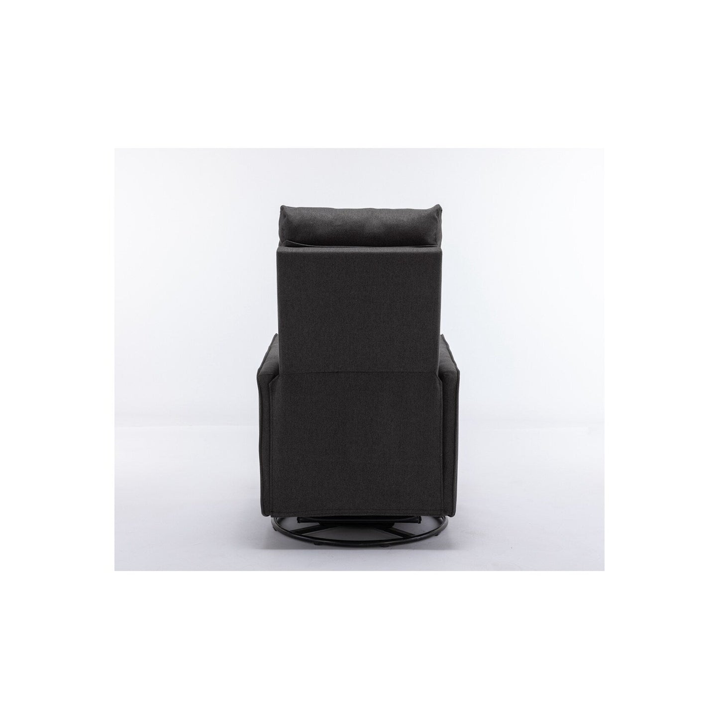 Fauteuil à bascule pivotant en tissu coton et lin