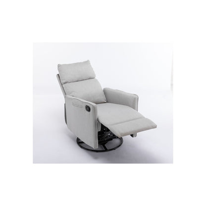 Fauteuil à bascule pivotant en tissu coton et lin