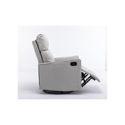 Fauteuil à bascule pivotant en tissu coton et lin