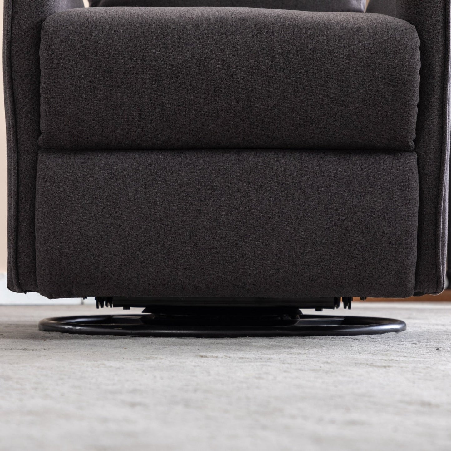 Fauteuil à bascule pivotant en tissu coton et lin