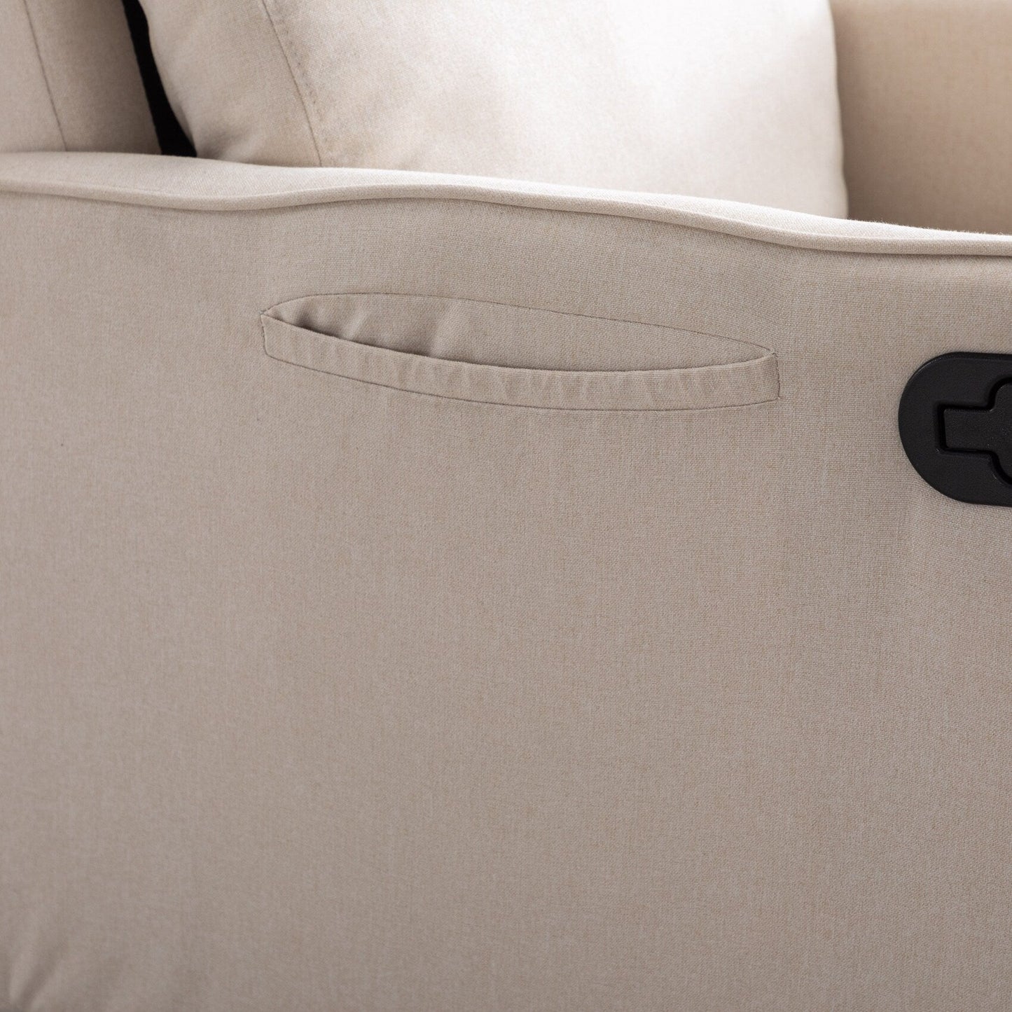 Fauteuil à bascule pivotant en tissu coton et lin