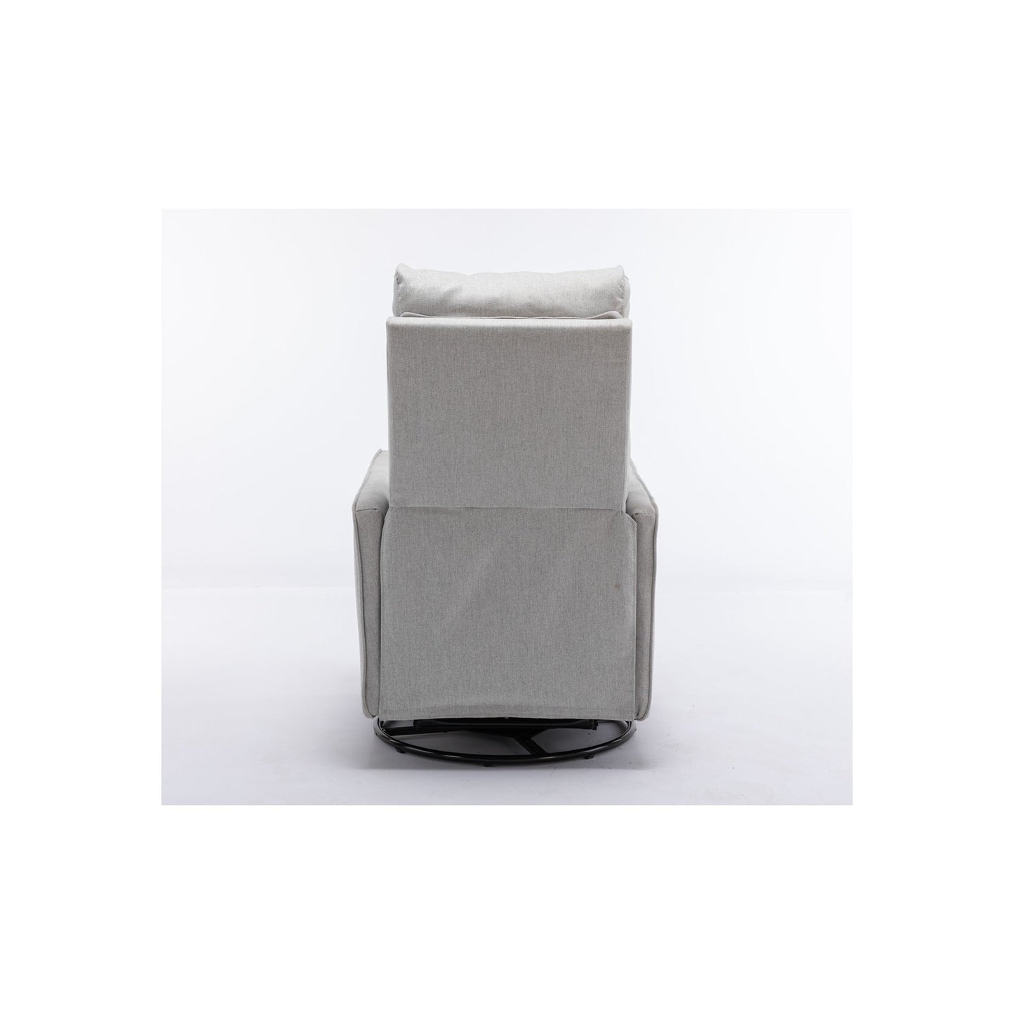 Fauteuil à bascule pivotant en tissu coton et lin