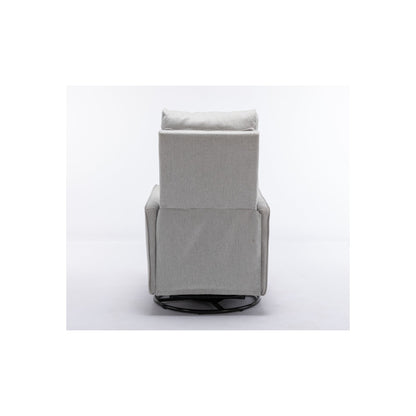 Fauteuil à bascule pivotant en tissu coton et lin