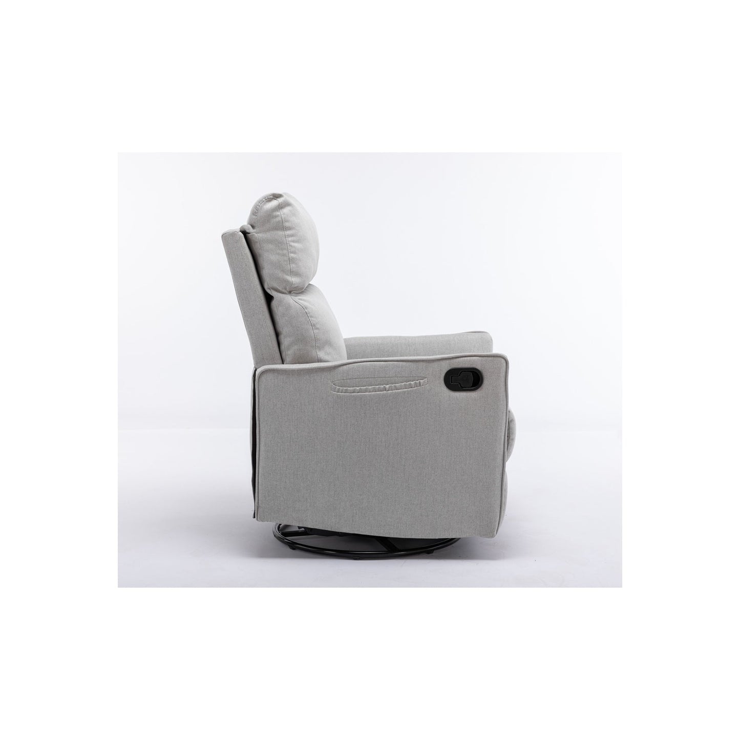 Fauteuil à bascule pivotant en tissu coton et lin