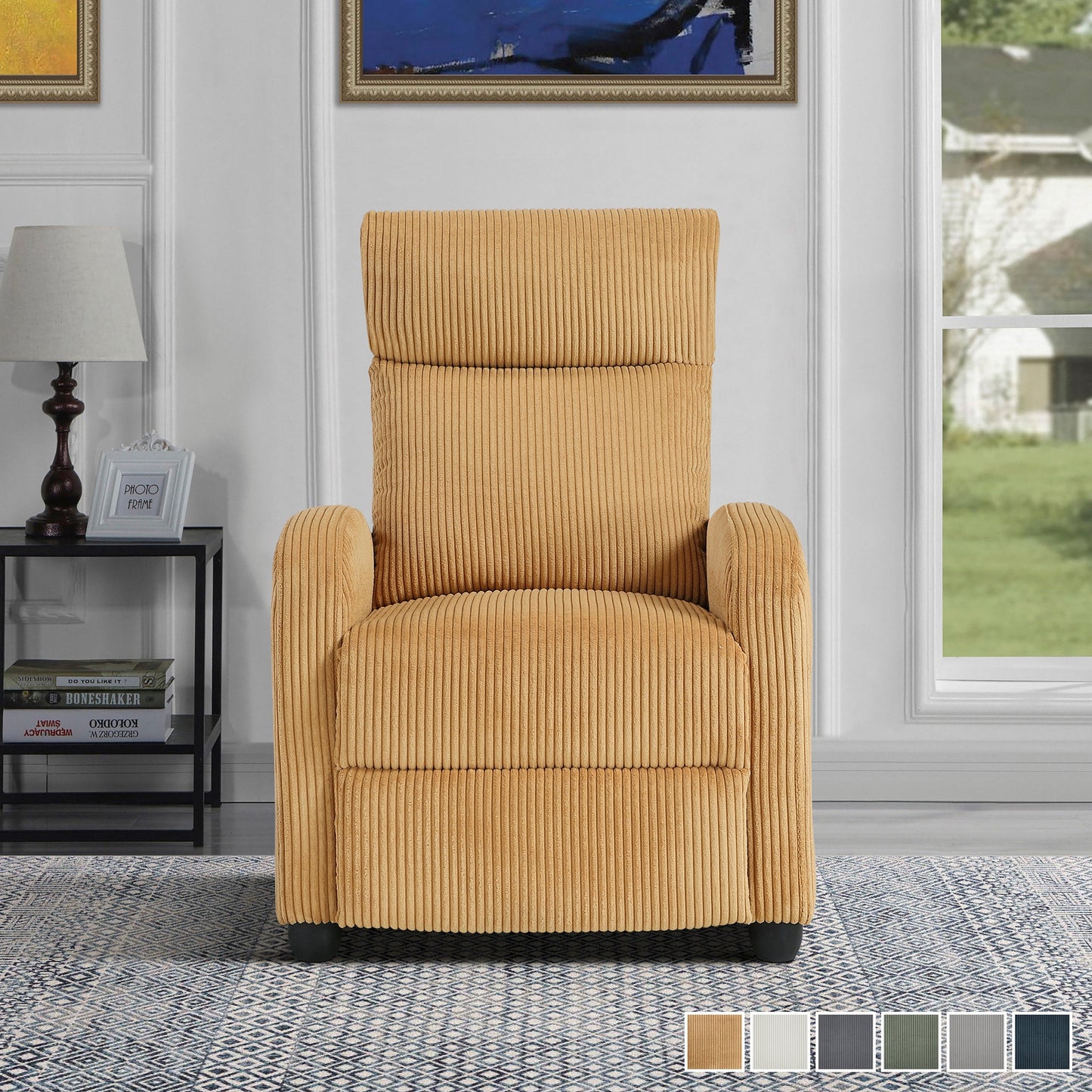 Fauteuil inclinable Covelo en velours côtelé