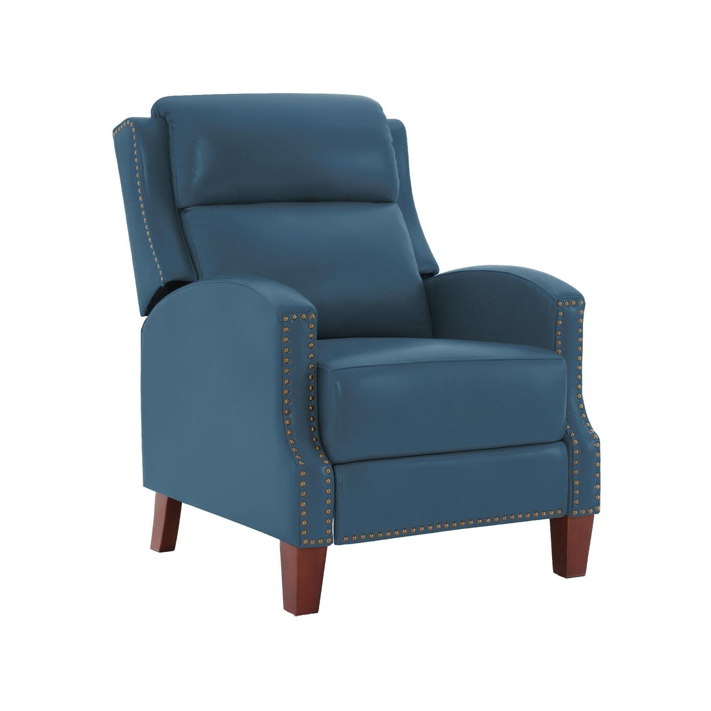 Fauteuil inclinable en cuir véritable avec dossier multi-angles et pieds en bois massif