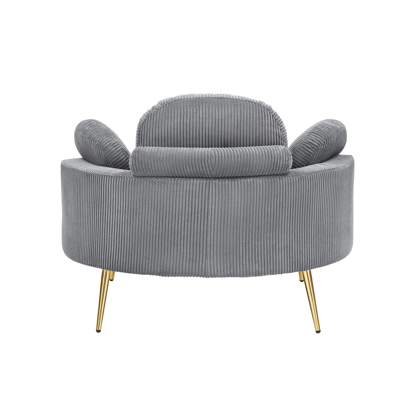 Fauteuil simple Cozy 43 avec 3 coussins - Tissu velours côtelé confortable pour salle de réunion et usage domestique