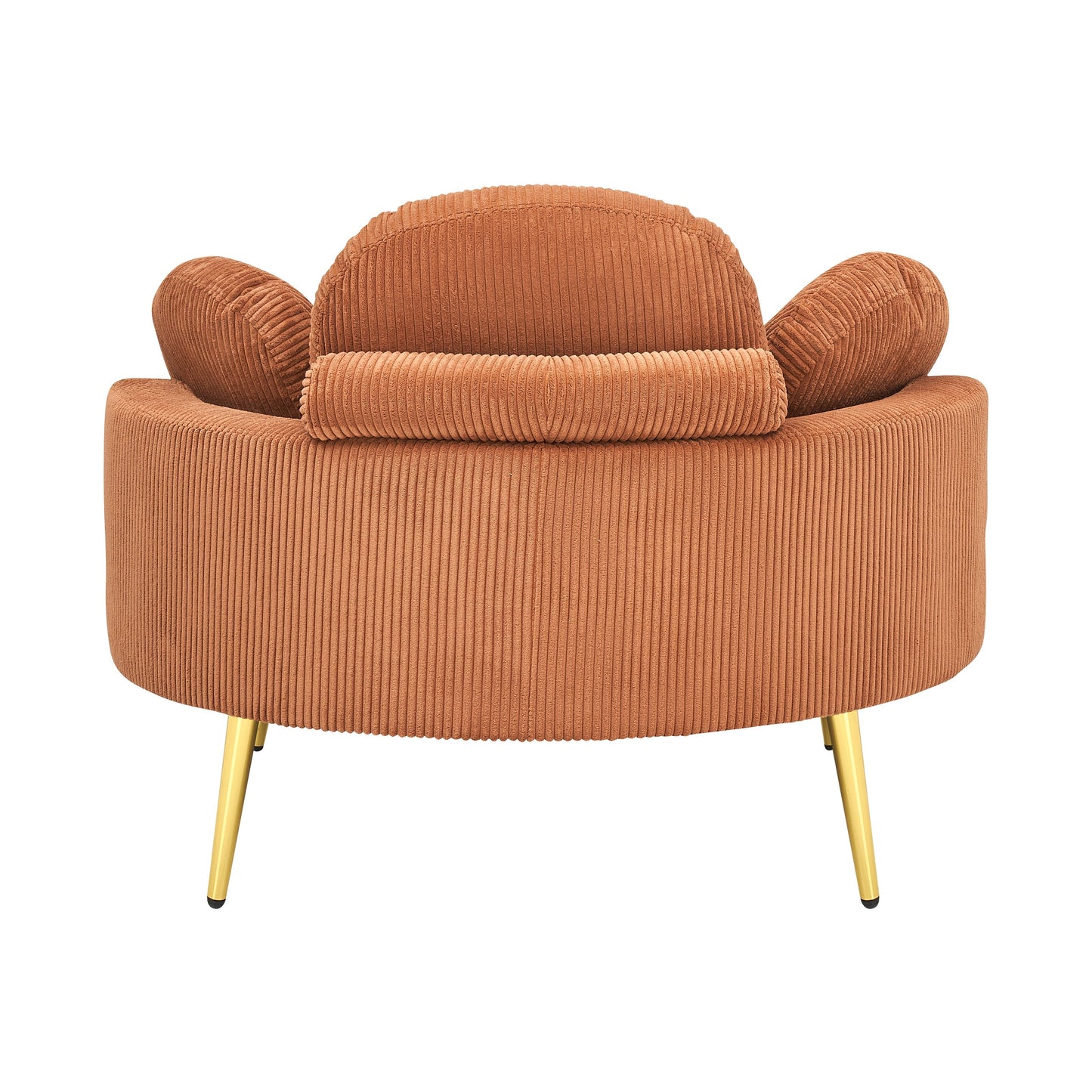 Fauteuil simple Cozy 43 avec 3 coussins - Tissu velours côtelé confortable pour salle de réunion et usage domestique