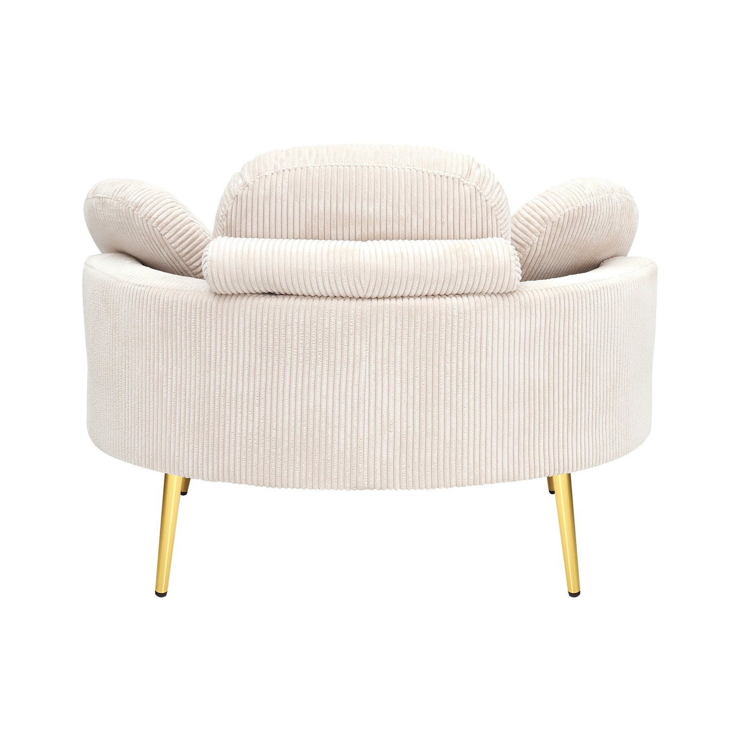 Fauteuil simple Cozy 43 avec 3 coussins - Tissu velours côtelé confortable pour salle de réunion et usage domestique