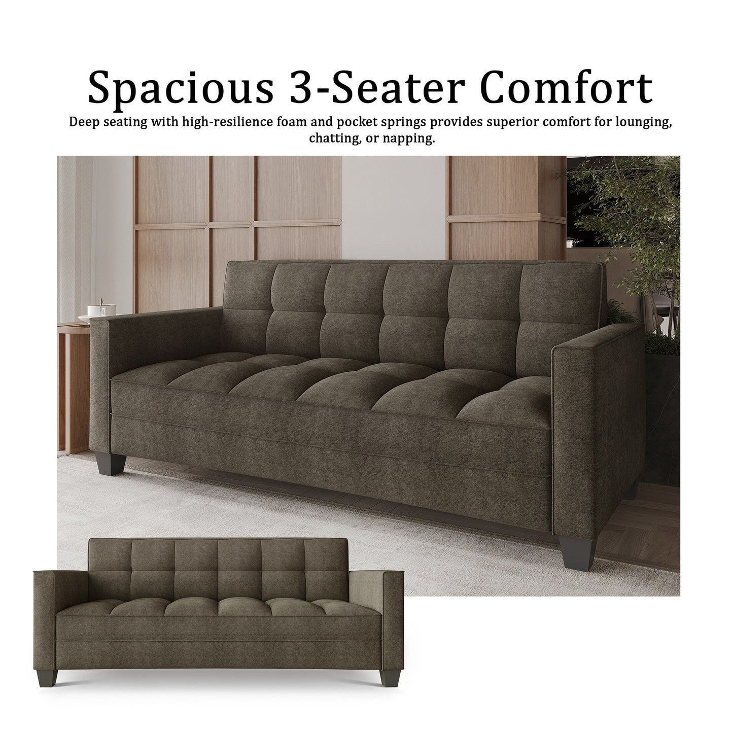 Canapé rembourré en lin moderne et chic de CraftPorch