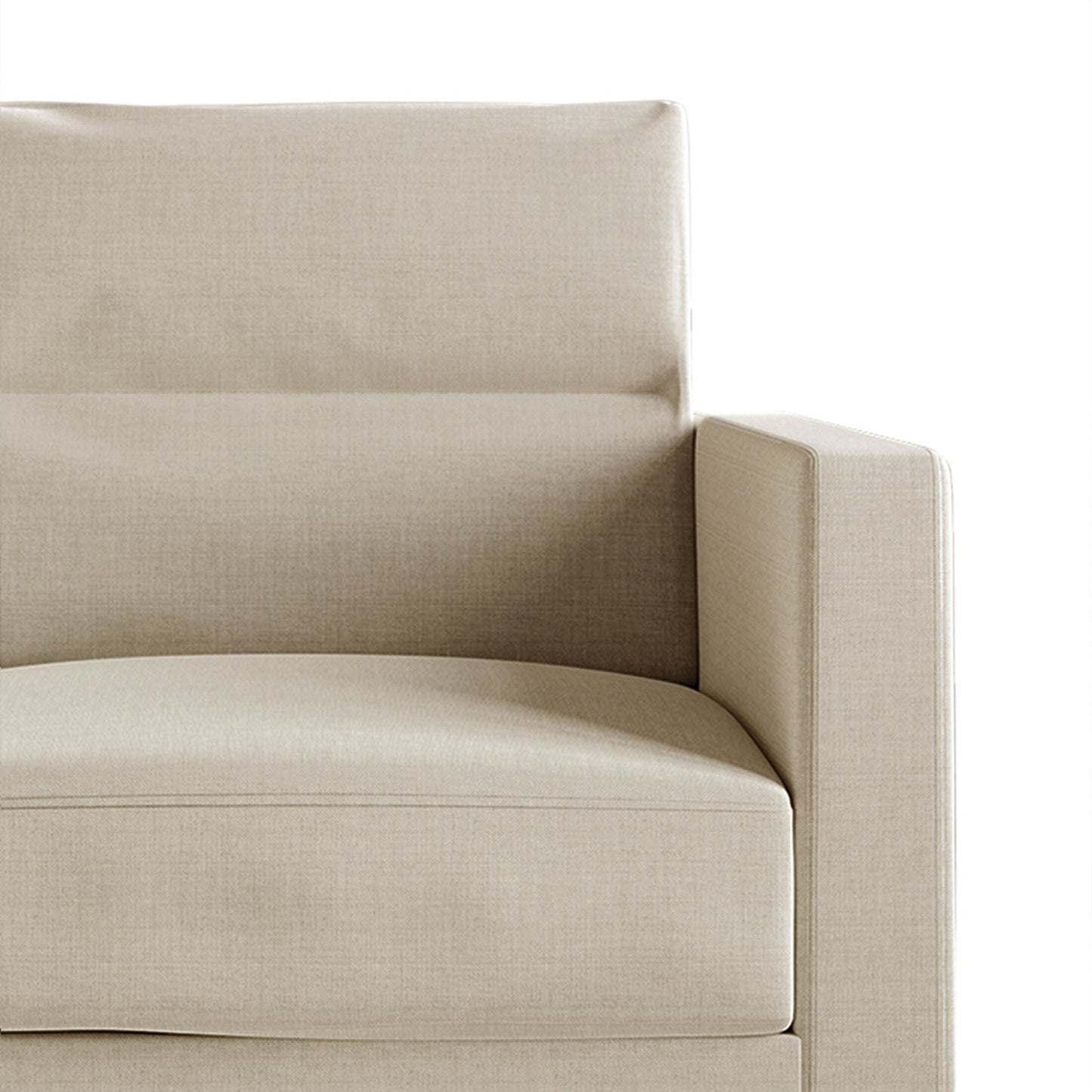 Canapé rembourré en lin épuré et minimaliste de CraftPorch