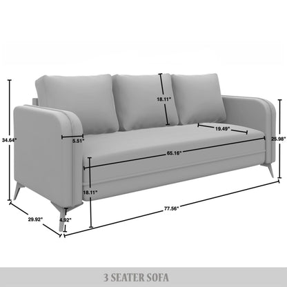 Canapé luxueux rembourré en velours CraftPorch