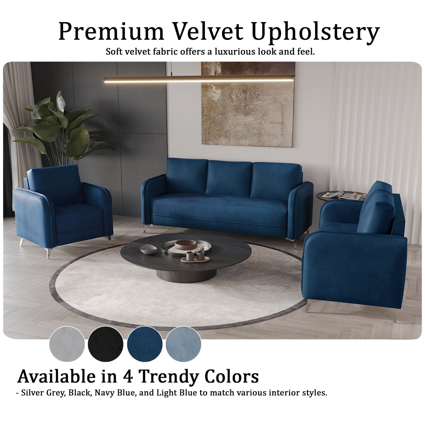 Canapé luxueux rembourré en velours CraftPorch