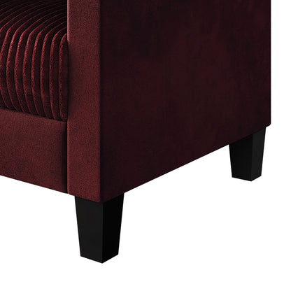 Canapé rembourré en velours côtelé CraftPorch de style milieu de siècle moderne