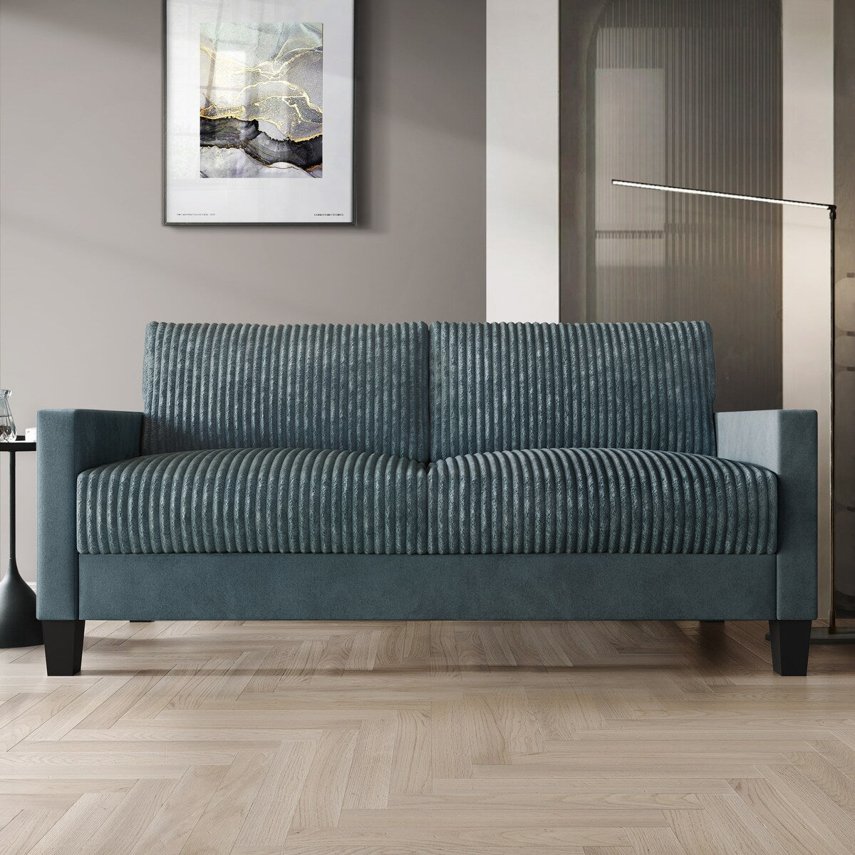 Canapé rembourré en velours côtelé CraftPorch de style milieu de siècle moderne