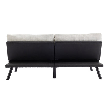 Canapé-lit convertible en chenille blanc crème 75,6 avec pieds en métal pour le salon