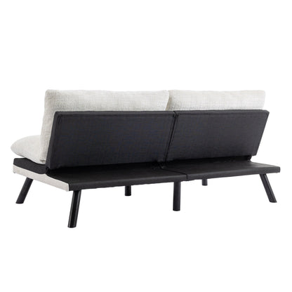 Canapé-lit convertible en chenille blanc crème 75,6 avec pieds en métal pour le salon