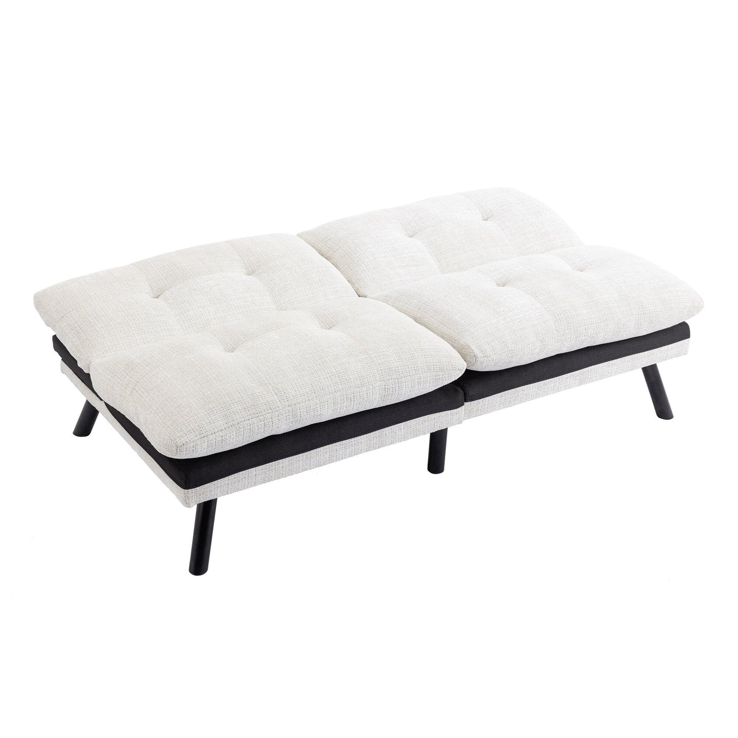 Canapé-lit convertible en chenille blanc crème 75,6 avec pieds en métal pour le salon